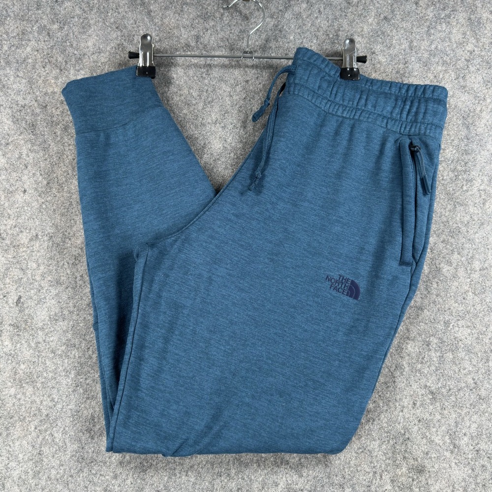 The North Face Pants Womens Medium Blue Knit Joggers Zip Pocket Stretch Athletic